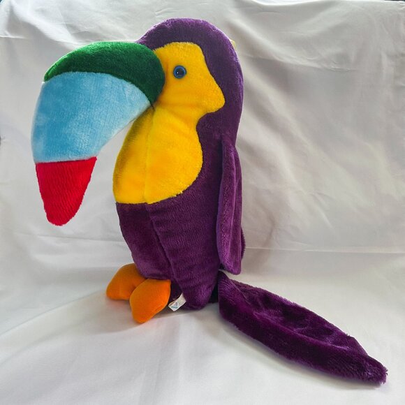 Acme Rare 1983 Jumbo Purple Toucan Bird Stuffed Animal - Picture 1 of 8